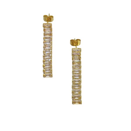 earrings steel gold white crystals1